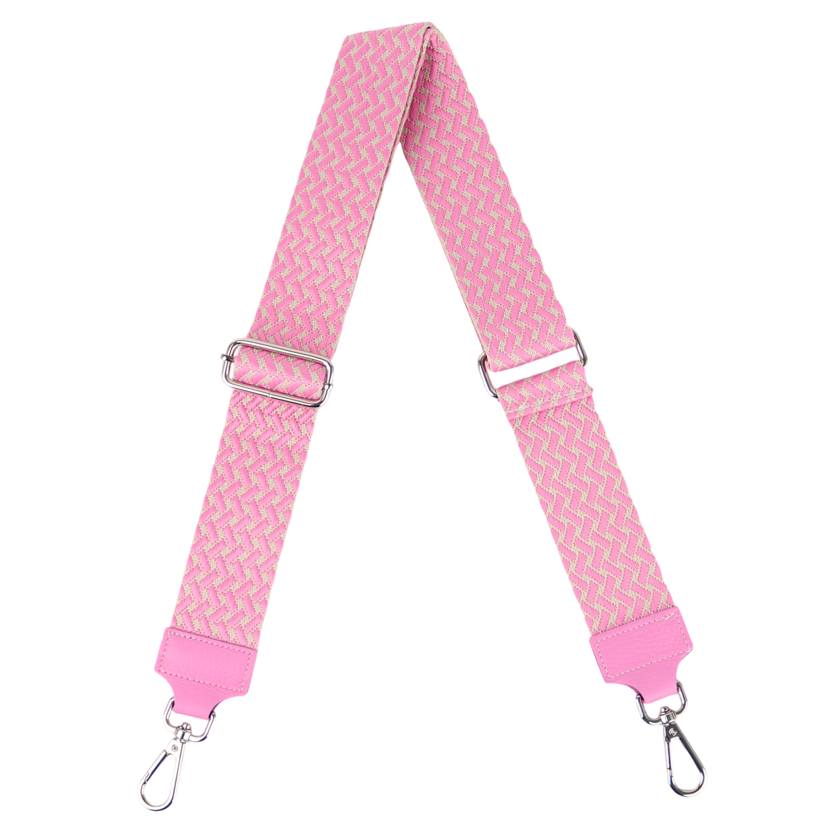 Taschengurt mit Echtlederbesatz: Babyrosa
