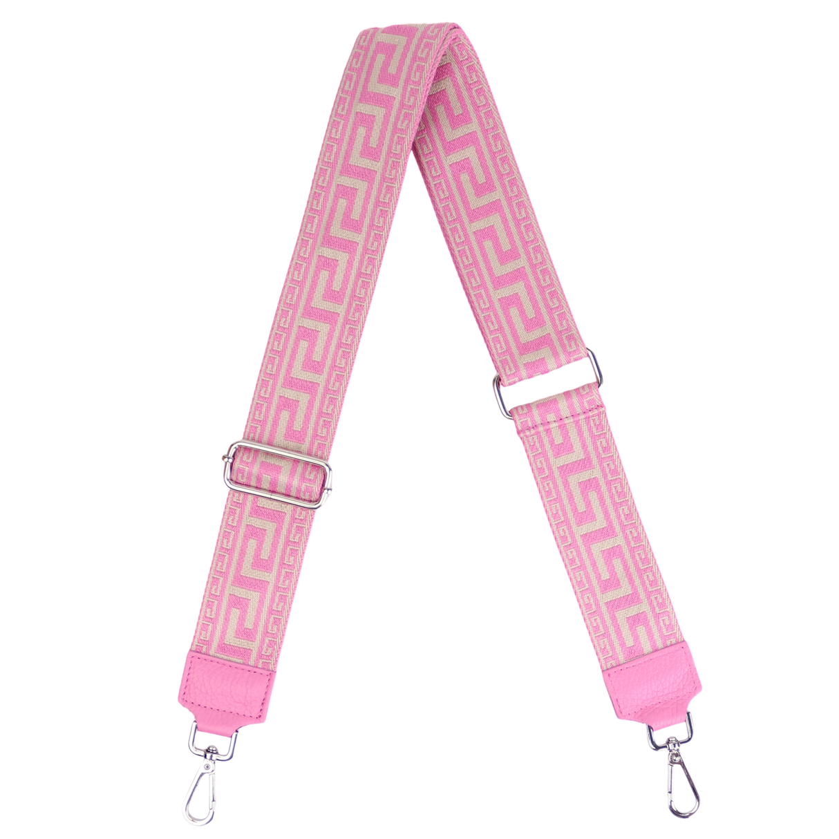 Taschengurt mit Echtlederbesatz: Babyrosa