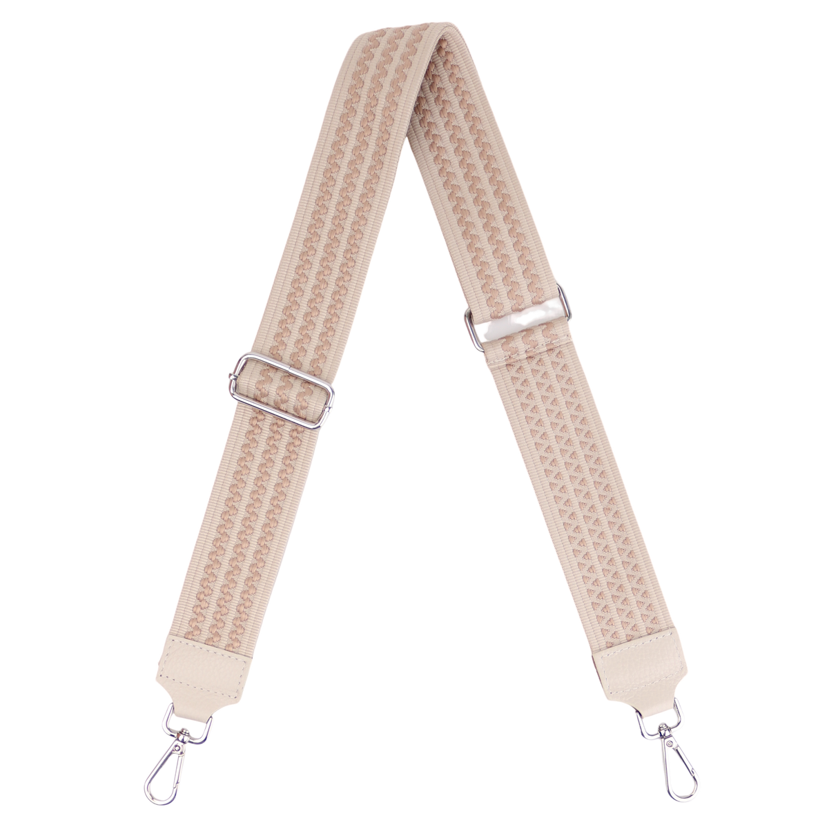 Taschengurt mit Echtlederbesatz: Beige