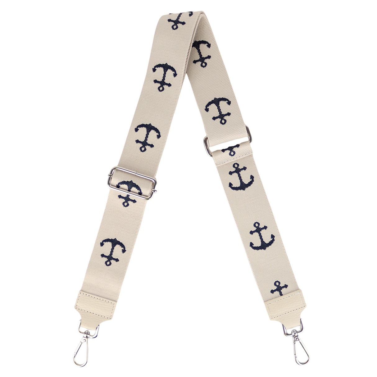 Taschengurt mit Echtlederbesatz: Beige