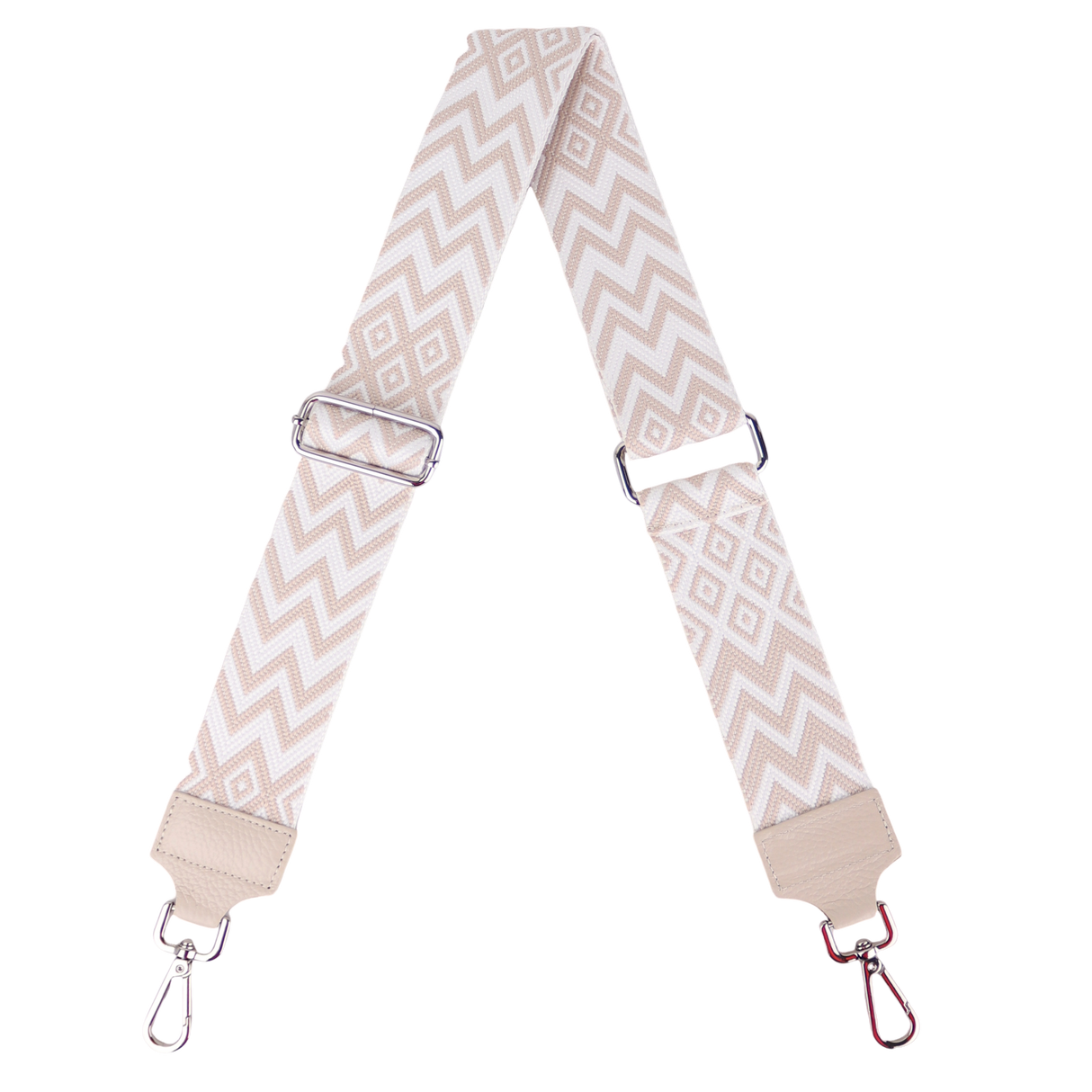 Taschengurt mit Echtlederbesatz: Beige
