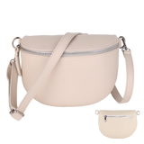 BTMRV Bauchtasche aus Echtleder Rückseite mit Reißverschlussfach