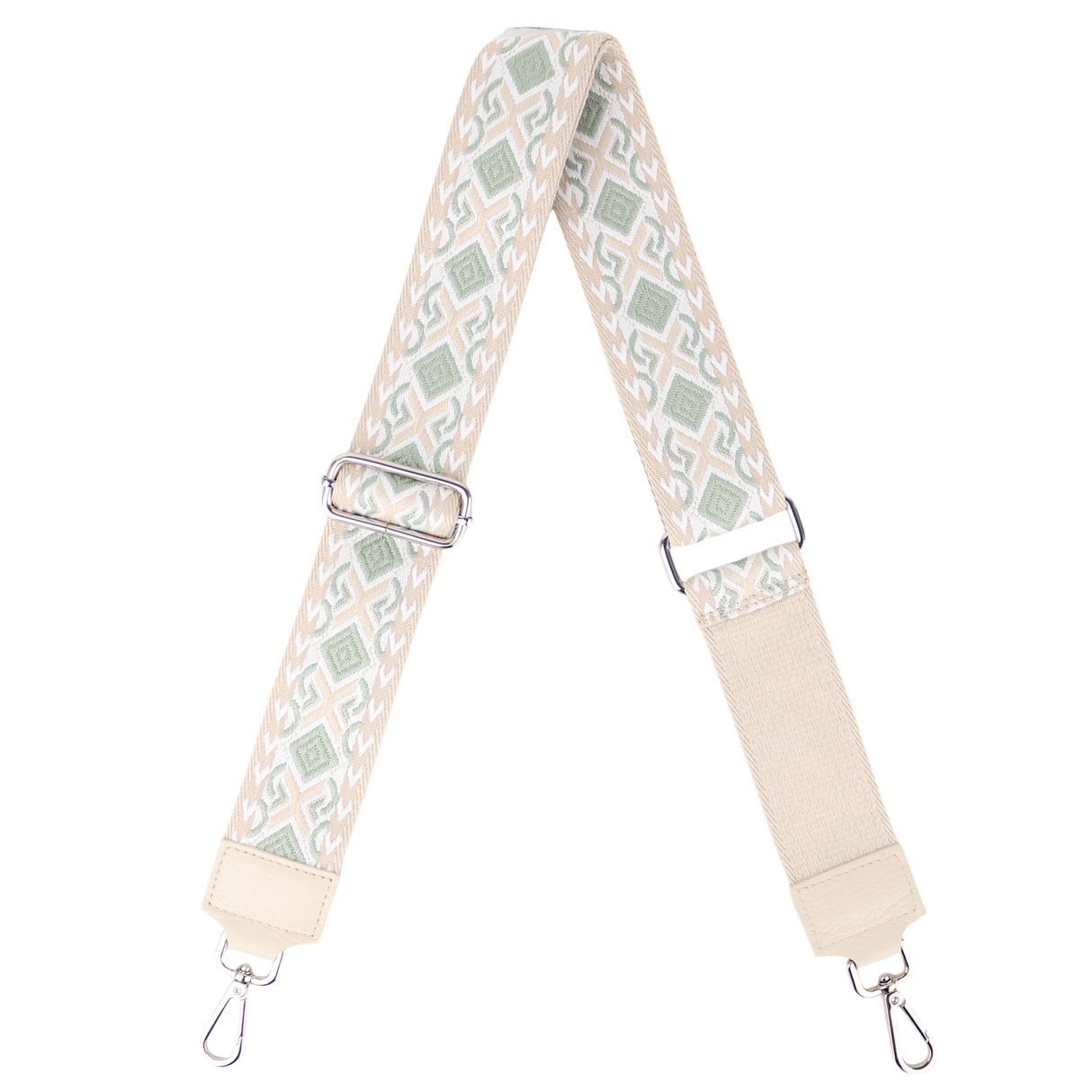 Taschengurt mit Echtlederbesatz: Beige