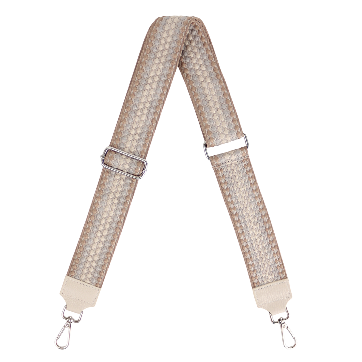 Taschengurt mit Echtlederbesatz: Beige