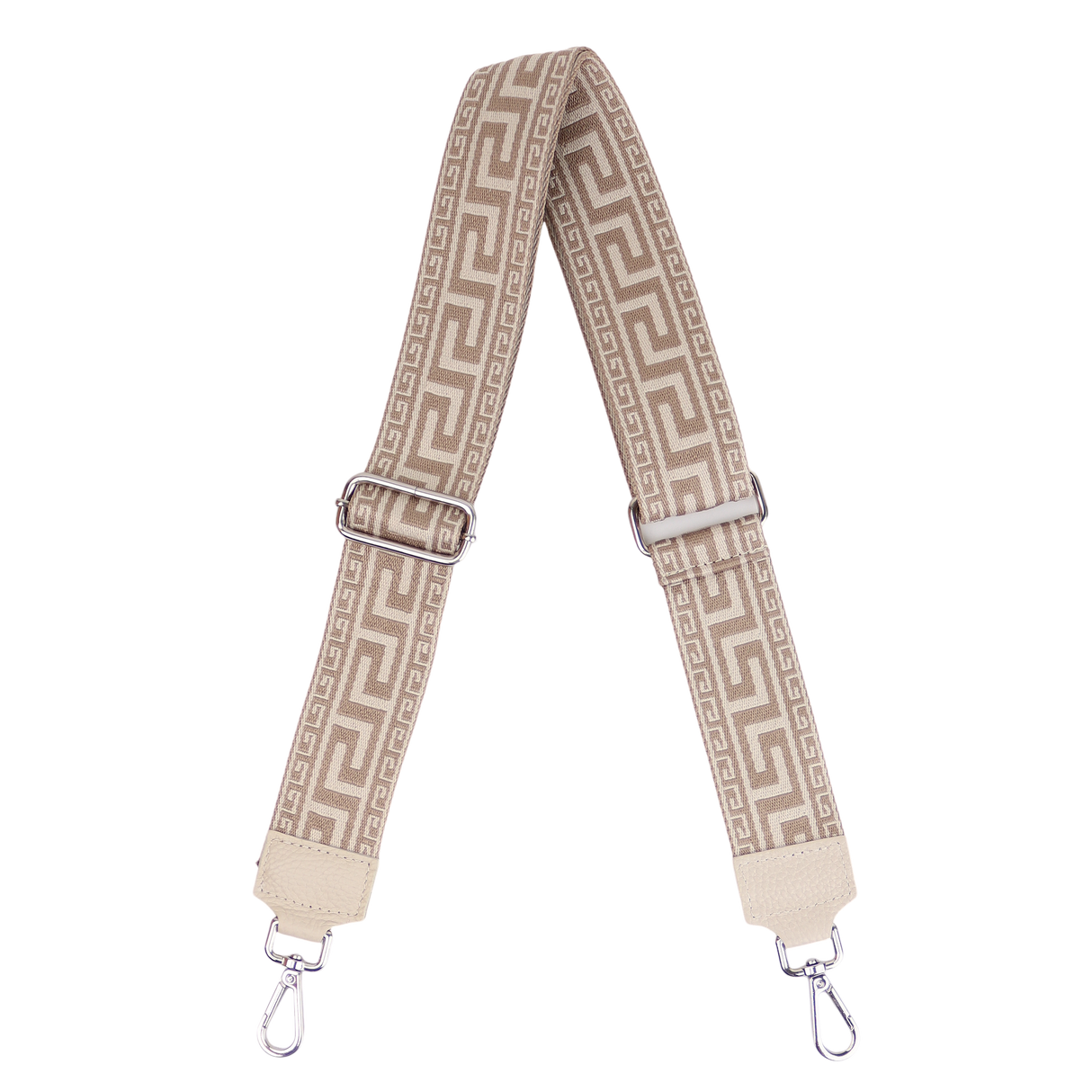 Taschengurt mit Echtlederbesatz: Beige