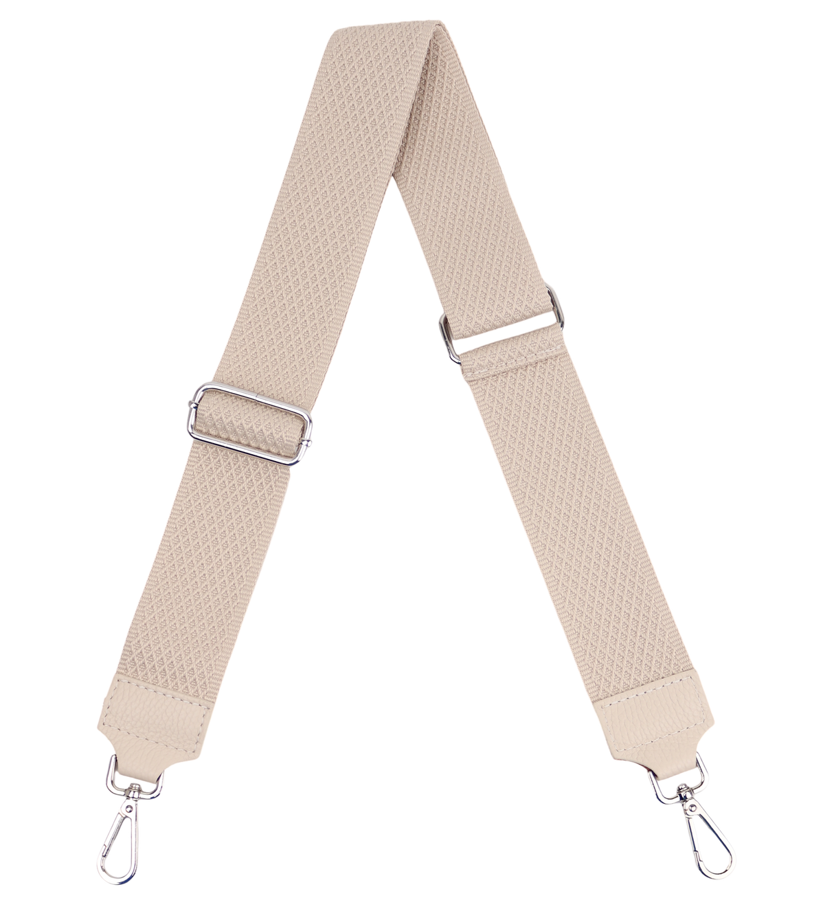 Taschengurt mit Echtlederbesatz: Beige