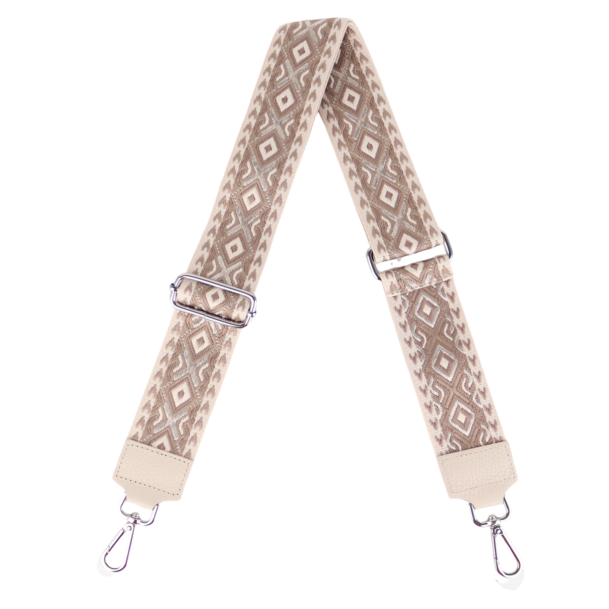 Taschengurt mit Echtlederbesatz: Beige