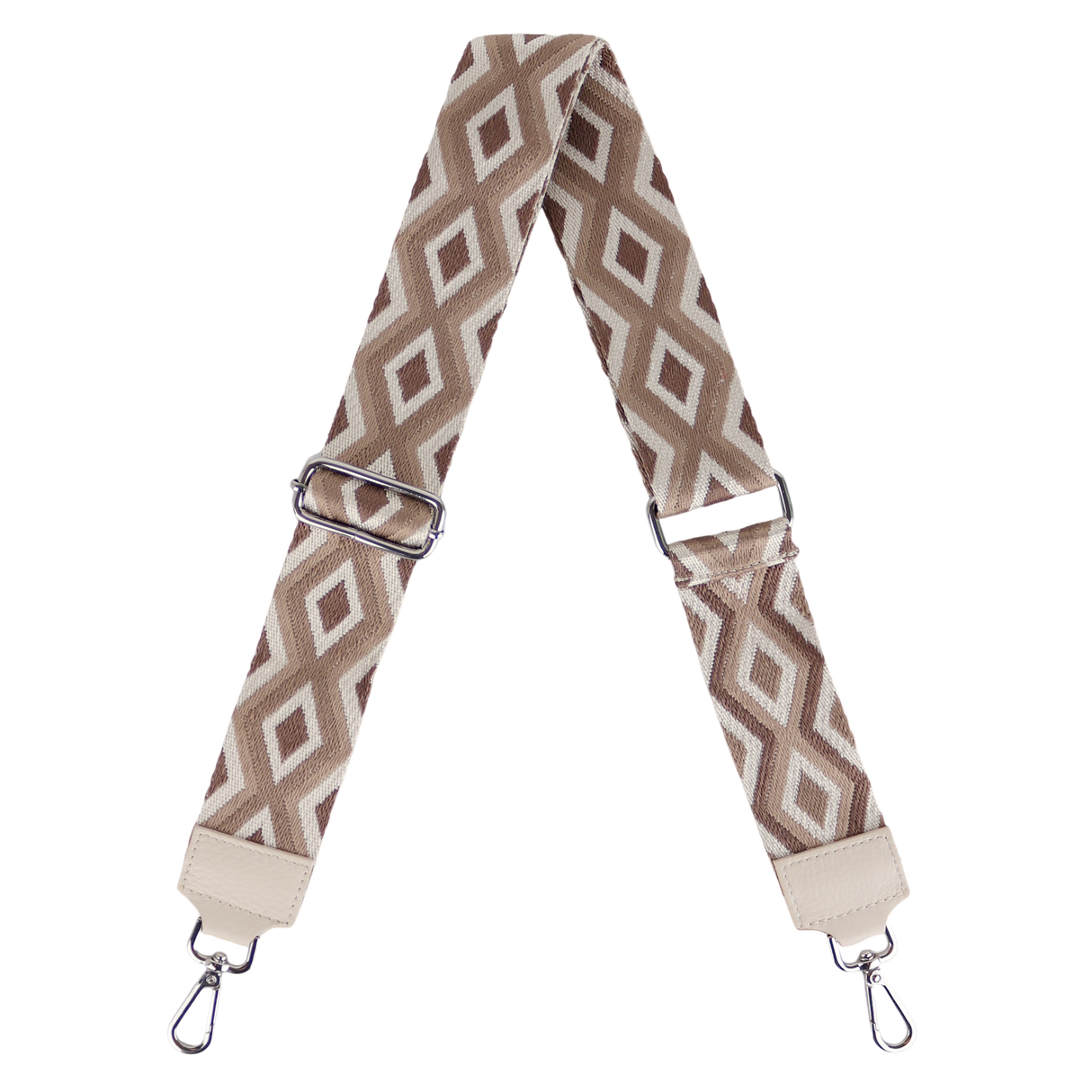 Taschengurt mit Echtlederbesatz: Beige
