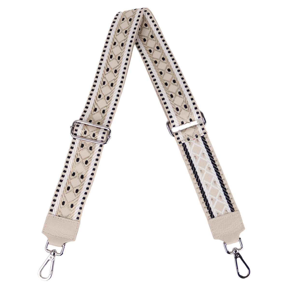 Taschengurt mit Echtlederbesatz: Beige