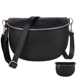 BTMRV Bauchtasche aus Echtleder Rückseite mit Reißverschlussfach