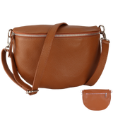 BTMRV Bauchtasche aus Echtleder Rückseite mit Reißverschlussfach