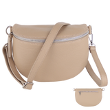 BTMRV Bauchtasche aus Echtleder Rückseite mit Reißverschlussfach