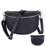 BTMRV Bauchtasche aus Echtleder Rückseite mit Reißverschlussfach