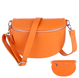 BTMRV Bauchtasche aus Echtleder Rückseite mit Reißverschlussfach
