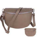 BTMRV Bauchtasche aus Echtleder Rückseite mit Reißverschlussfach