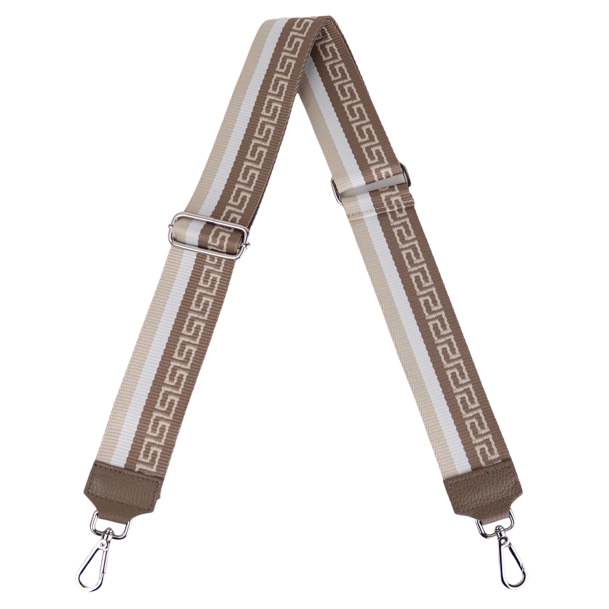 Taschengurt mit Echtlederbesatz: Taupe