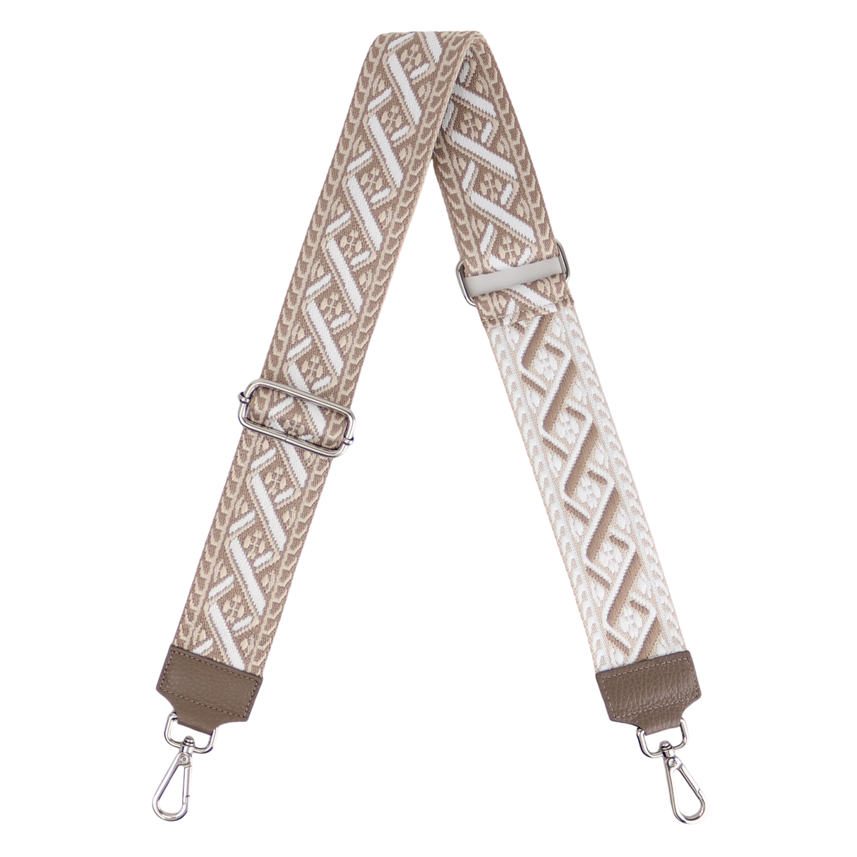 Taschengurt mit Echtlederbesatz: Taupe