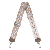 Taschengurt mit Echtlederbesatz: Taupe