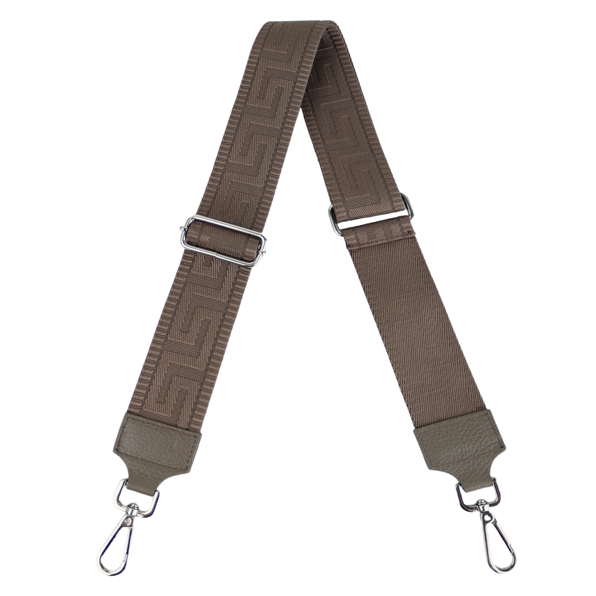 Taschengurt mit Echtlederbesatz: Taupe