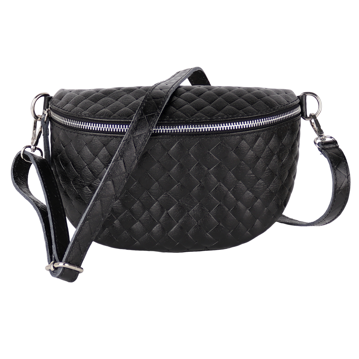 Bauchtasche aus Echtleder Raute-Prägung - ALL
