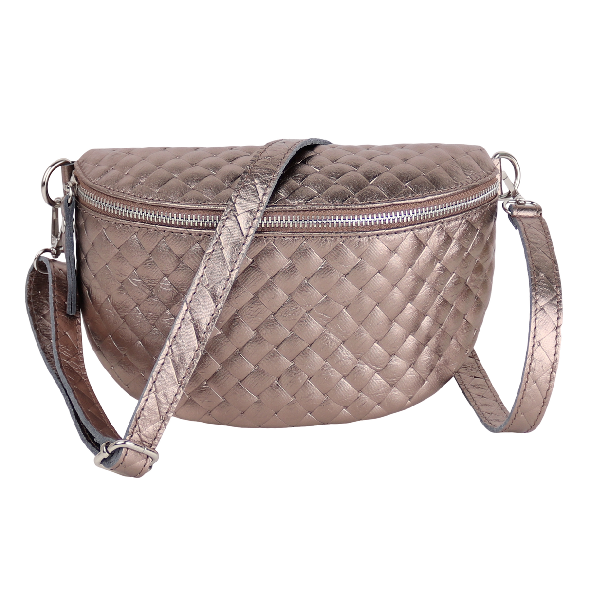 Bauchtasche aus Echtleder Raute-Prägung - ALL