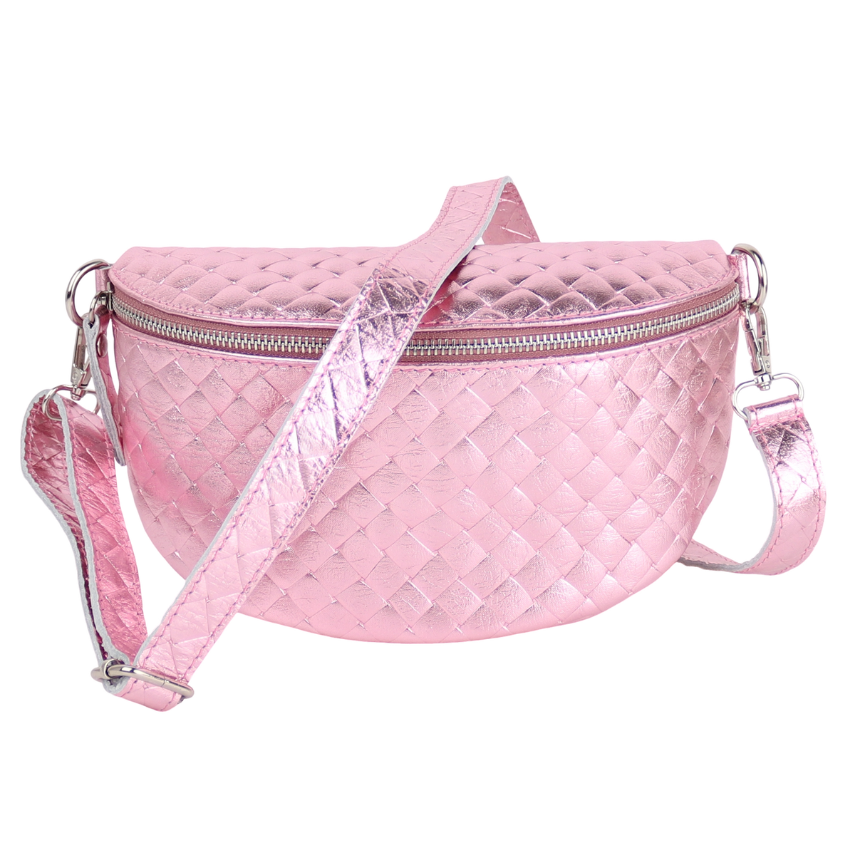 Bauchtasche aus Echtleder Raute-Prägung - ALL