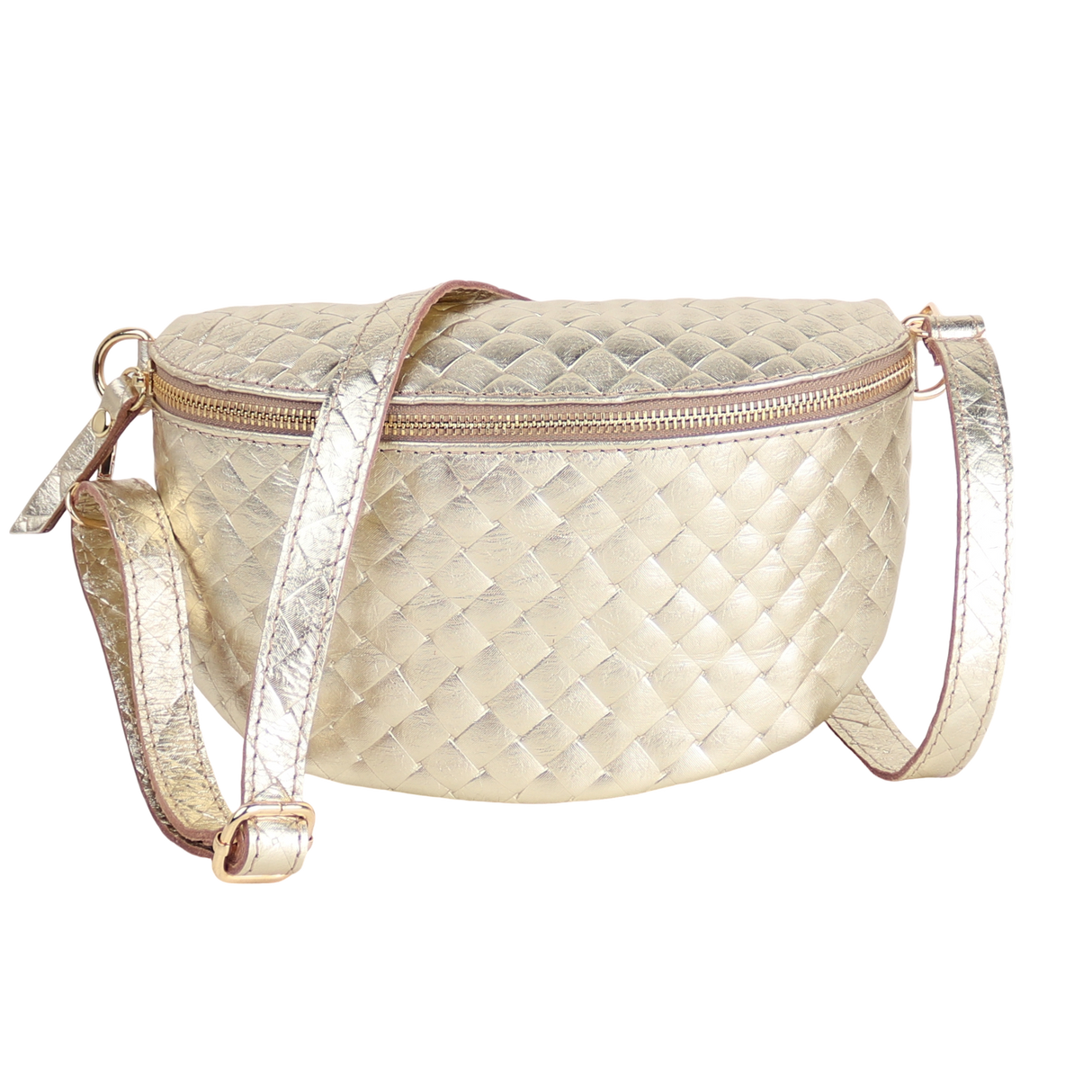 Bauchtasche aus Echtleder Raute-Prägung - ALL
