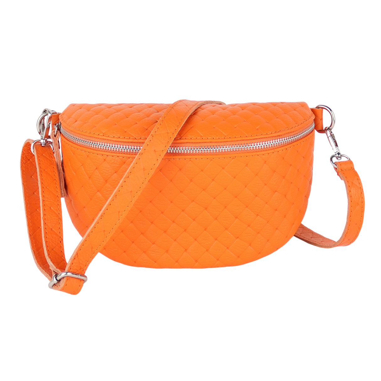Bauchtasche aus Echtleder Raute-Prägung - ALL