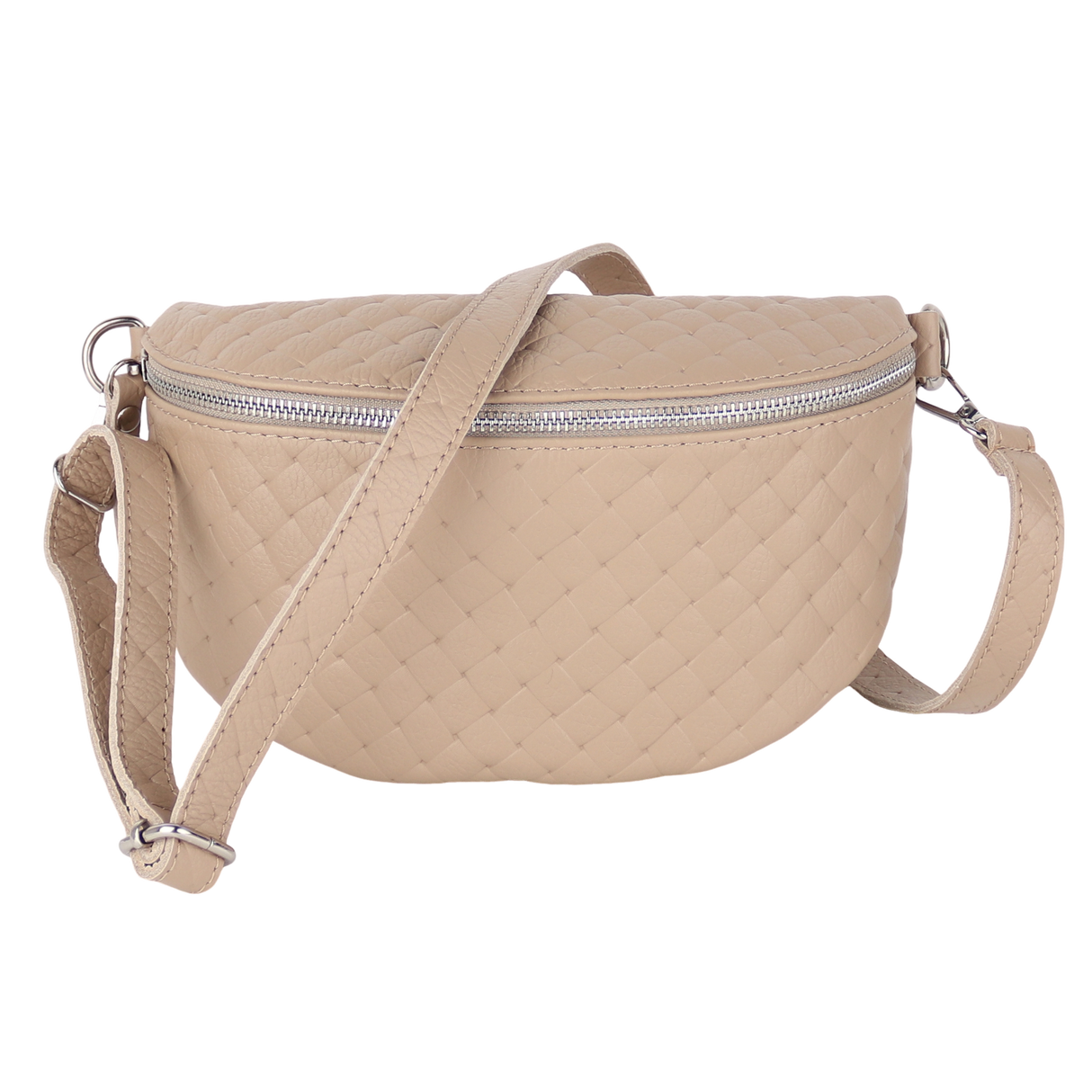 Bauchtasche aus Echtleder Raute-Prägung - ALL