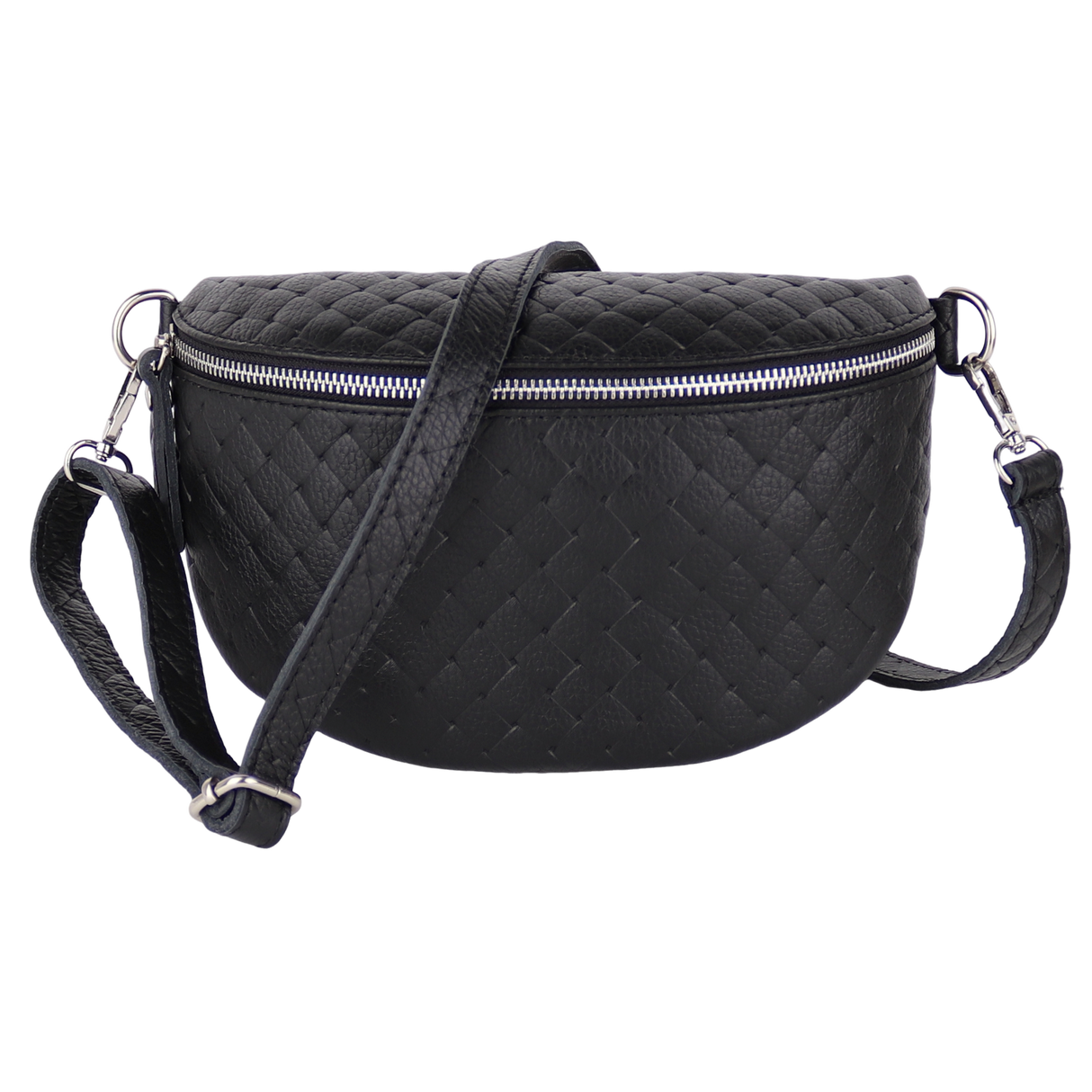 Bauchtasche aus Echtleder Raute-Prägung - ALL