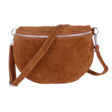 Bauchtasche aus Wildleder - Rückseite mit Reißverschluss