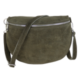 Bauchtasche aus Wildleder - Rückseite mit Reißverschluss