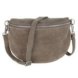 Bauchtasche aus Wildleder - Rückseite mit Reißverschluss