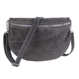 Bauchtasche aus Wildleder - Rückseite mit Reißverschluss