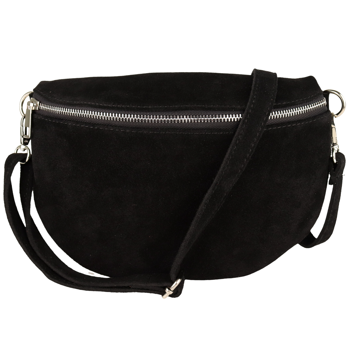 Bauchtasche aus Wildleder - Rückseite mit Reißverschluss