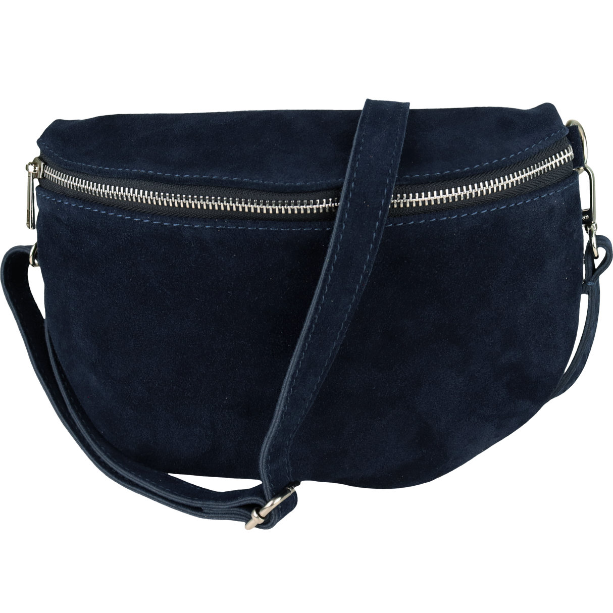Bauchtasche aus Wildleder - Rückseite mit Reißverschluss