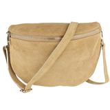 Bauchtasche aus Wildleder - Rückseite mit Reißverschluss