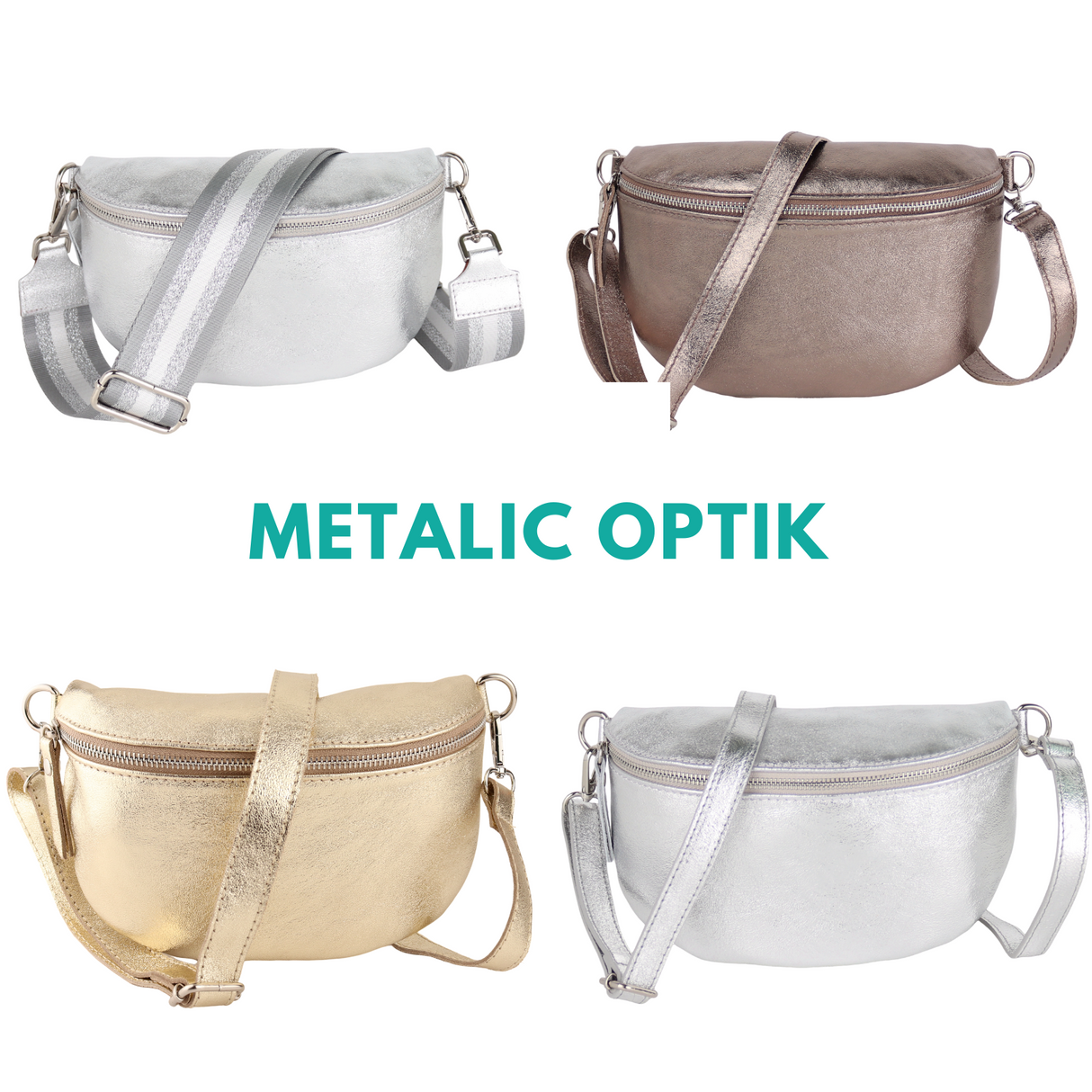Bauchtasche aus Echtleder Metalic - Modelle Ember