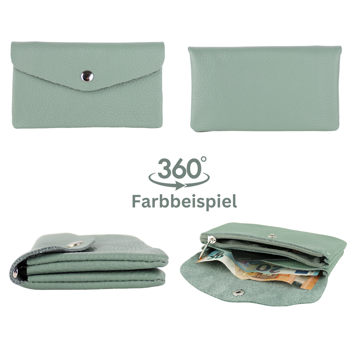 Mittelgroße Geldbörse aus Echtleder