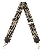 Taschengurt mit Echtlederbesatz (Goldfarbene Karabiner)