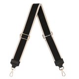 Taschengurt mit Echtlederbesatz (Goldfarbene Karabiner)