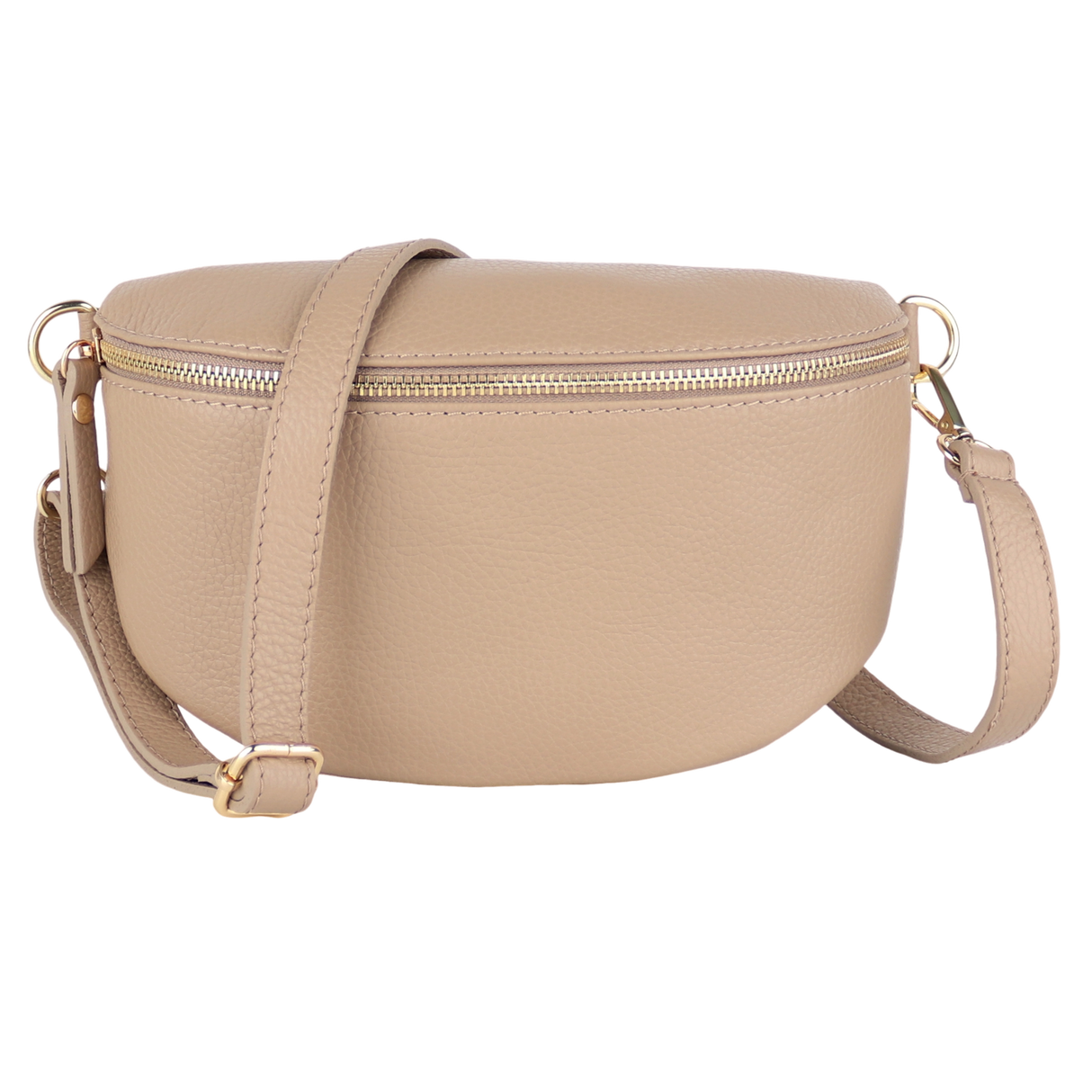 Bauchtasche aus Echtleder (Goldfarbener Karabiner)