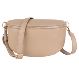 Bauchtasche aus Echtleder (Goldfarbener Karabiner)