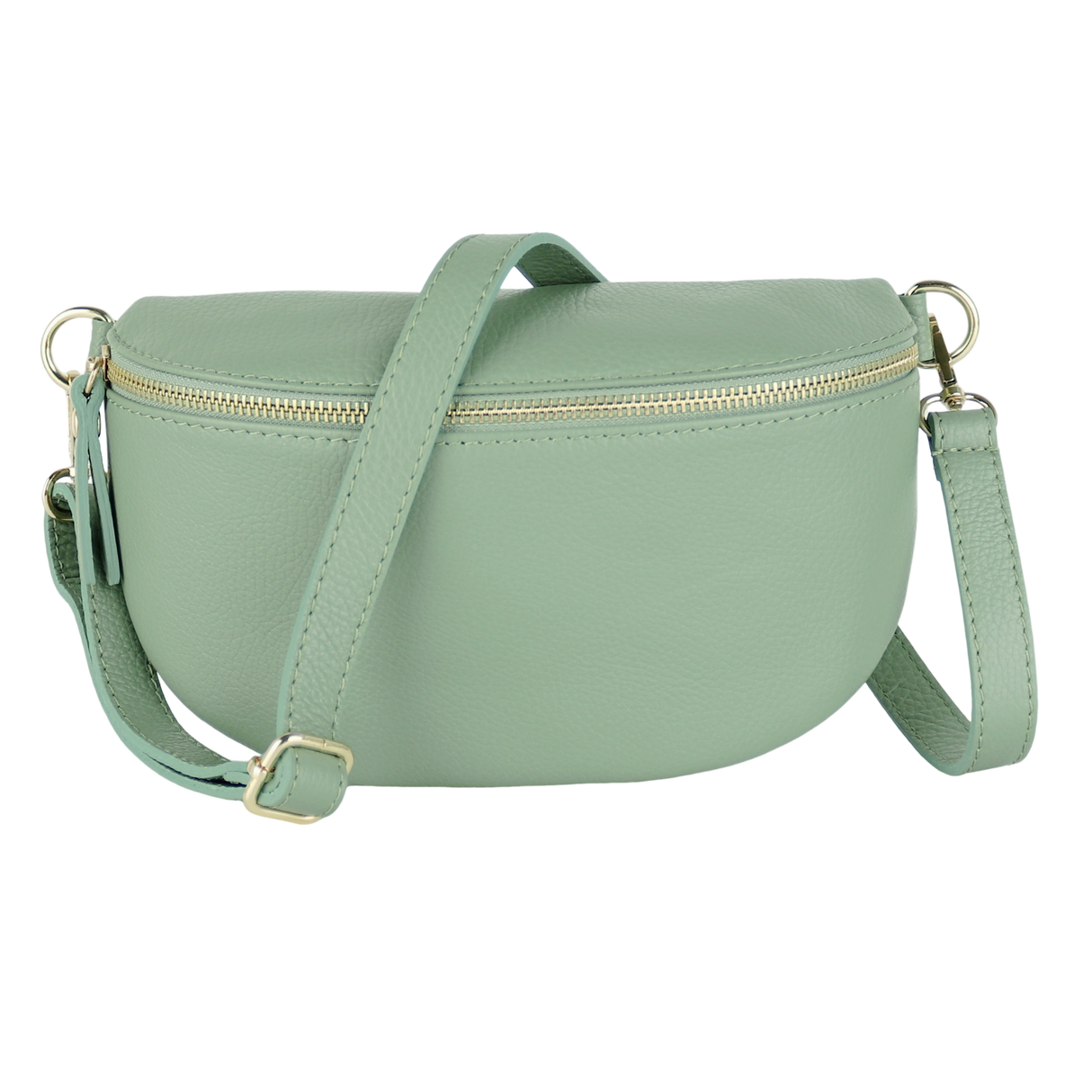 Bauchtasche aus Echtleder (Goldfarbener Karabiner)
