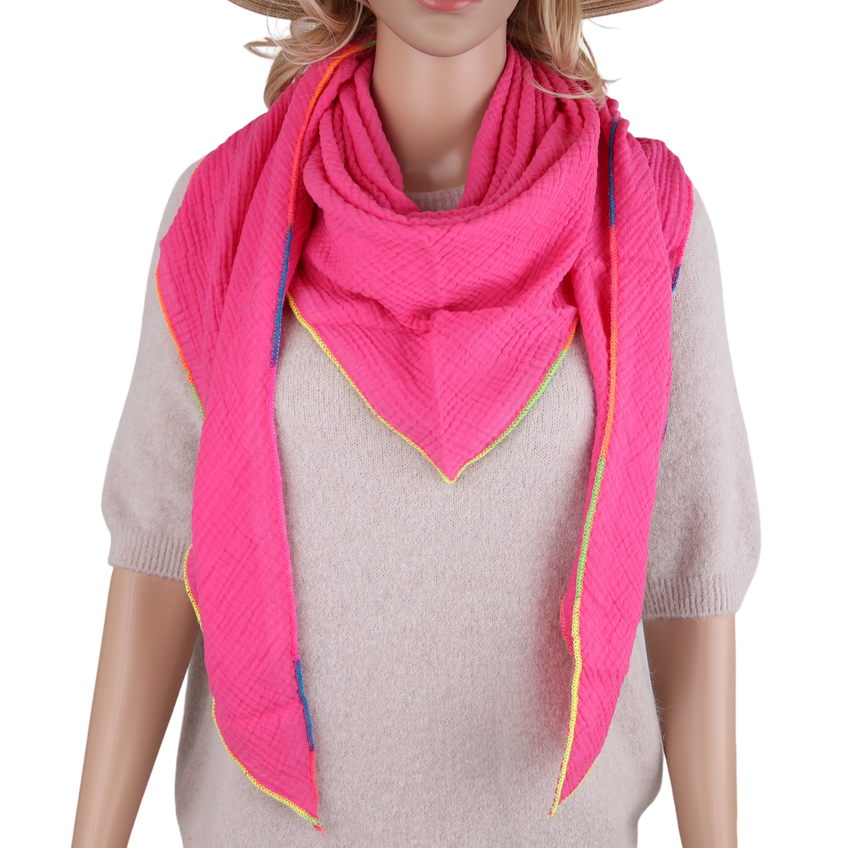 Dreieckstuch Made in Italy - Unifarbe mit bundem Saum