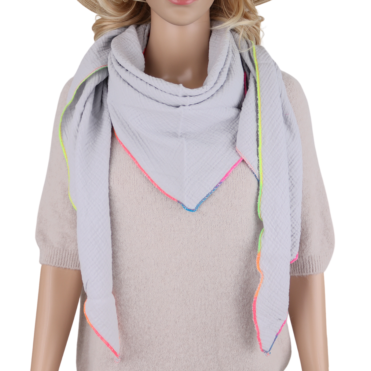 Dreieckstuch Made in Italy - Unifarbe mit bundem Saum