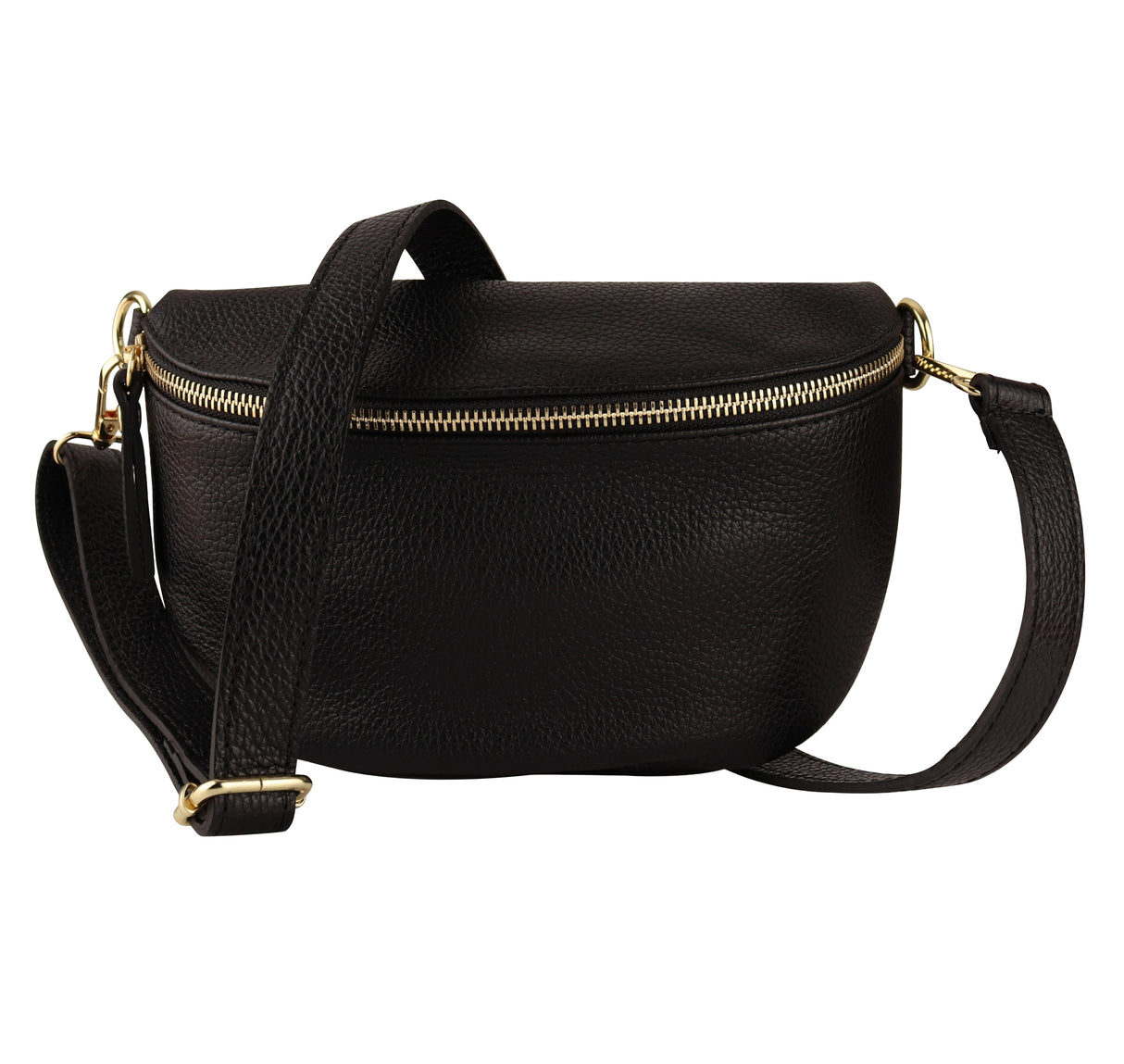 Bauchtasche aus Echtleder (Goldfarbener Karabiner)