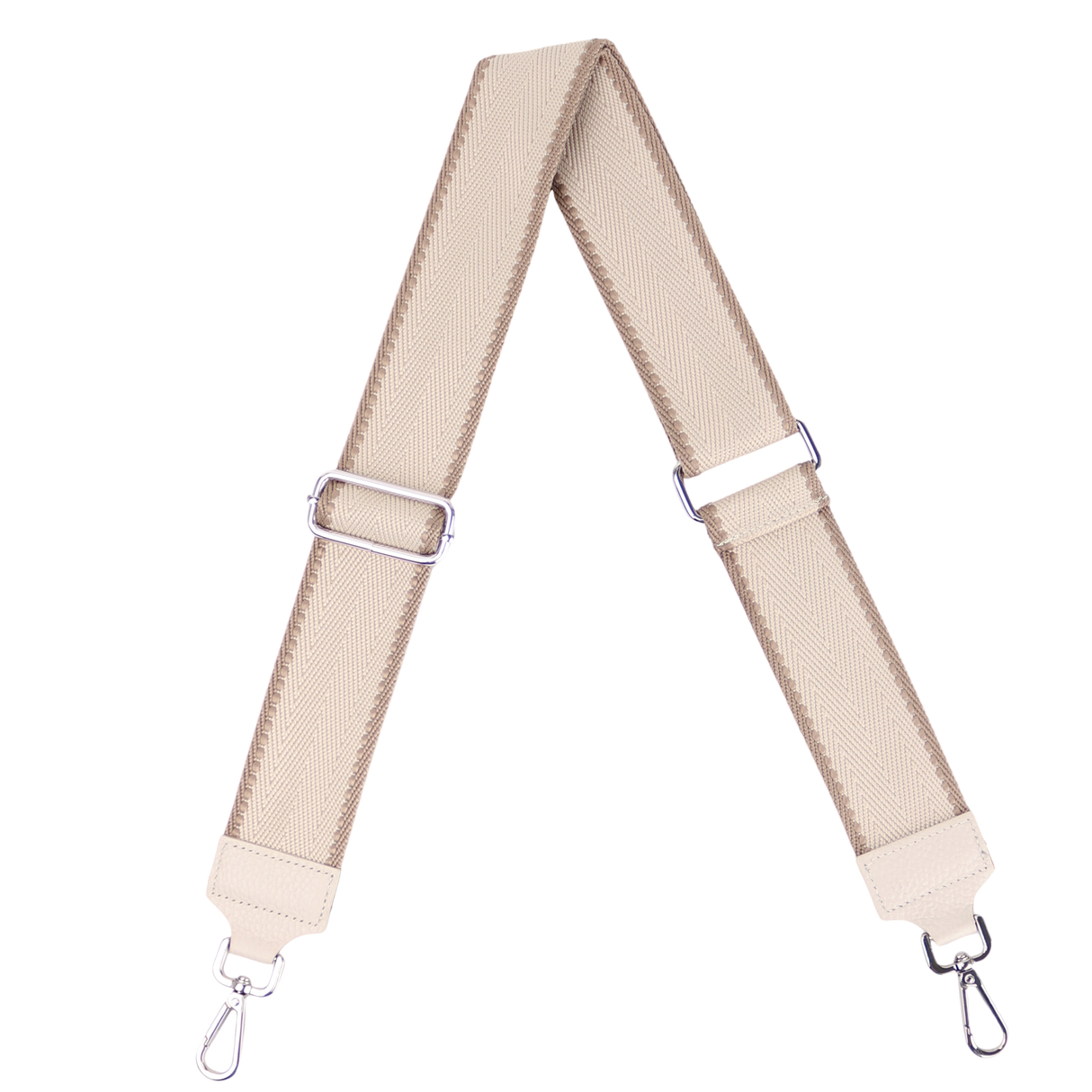 Taschengurt mit Echtlederbesatz: Beige