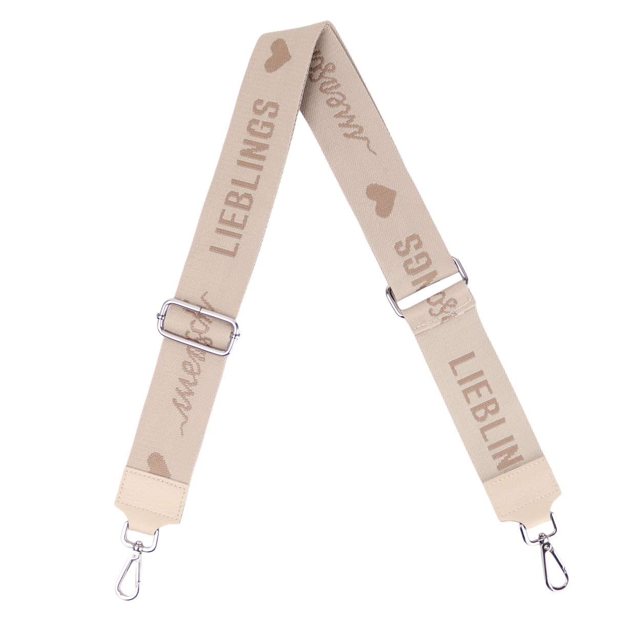 Taschengurt mit Echtlederbesatz: Beige
