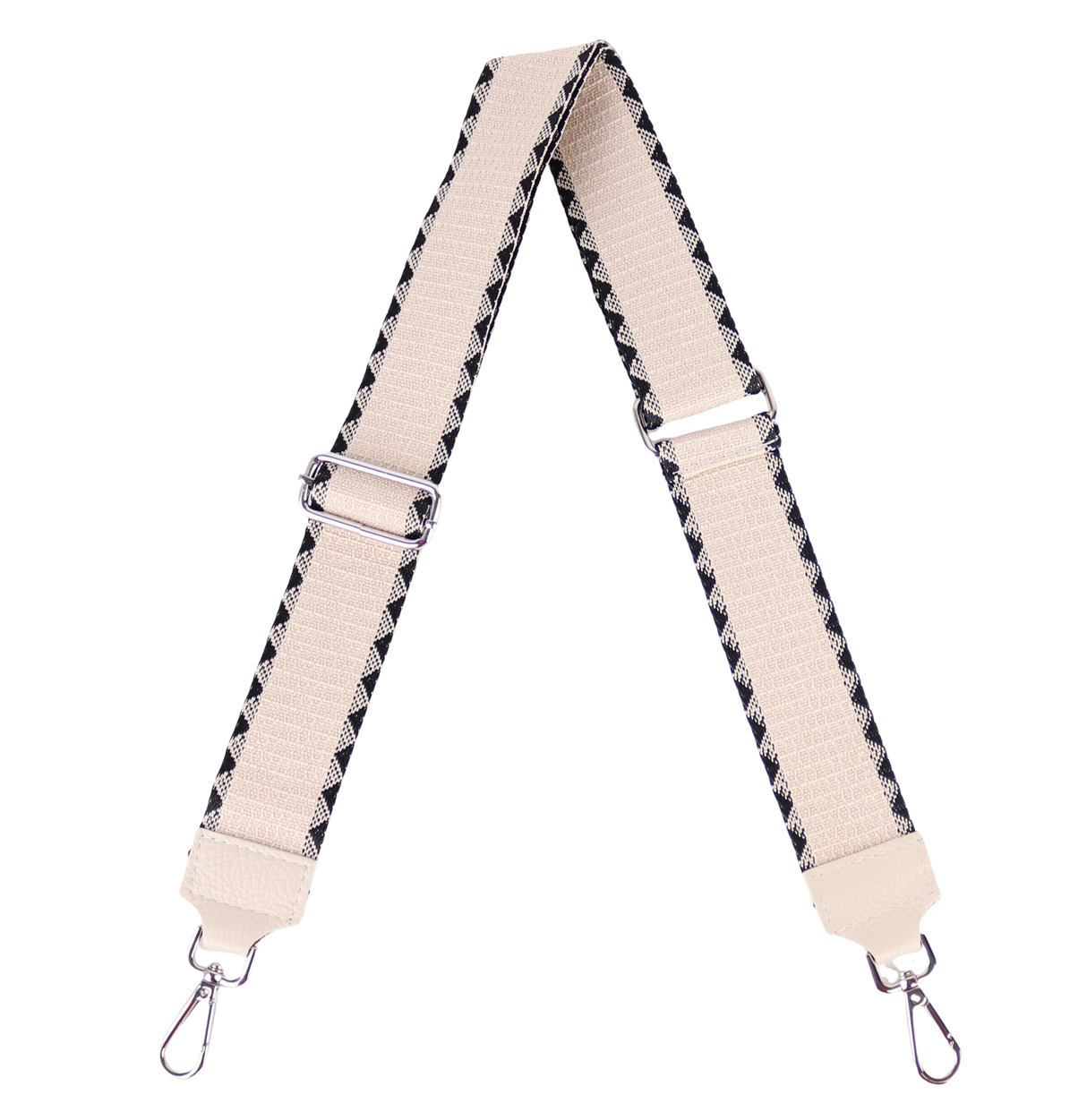 Taschengurt mit Echtlederbesatz: Beige